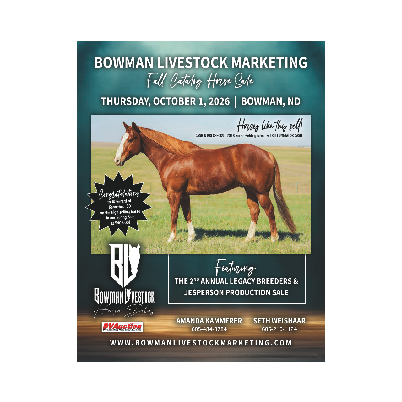 Bowman Livestock Horse Sale