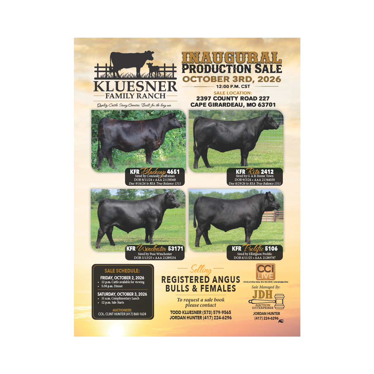 Kluesner Family Ranch of Missouri Inaugural Production Sale