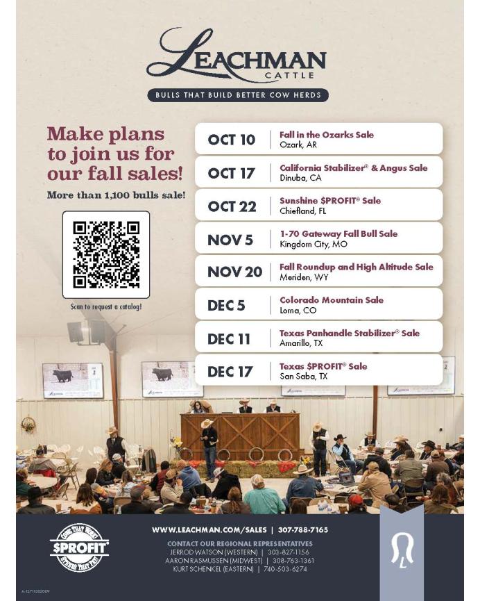 Leachman Cattle 2026 Fall Sales