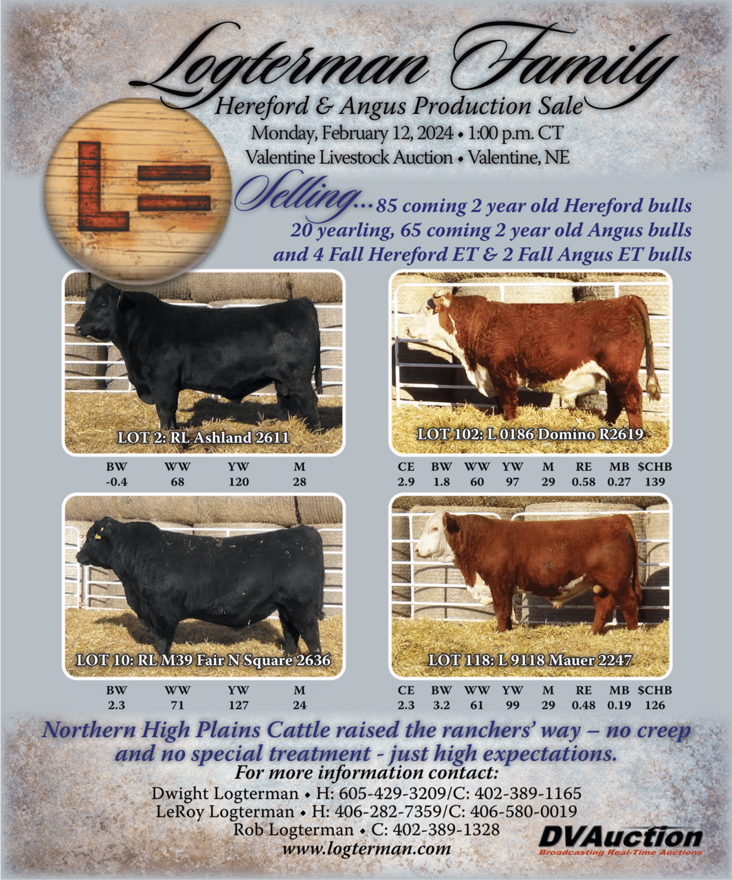 Logterman Family Hereford & Angus Production Sale